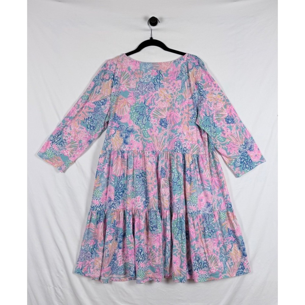 Lilly Pulitzer Geanna Swing Midi Dress XXL Tiered Lagenlook Colorful Coastal - Picture 7 of 11